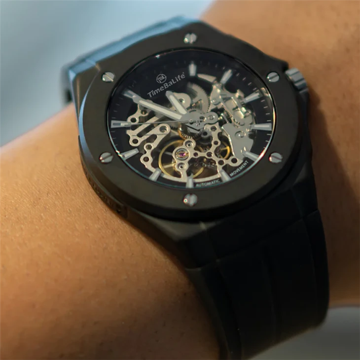 Stainless Steel Skeleton Watch