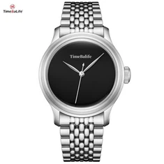 Vigiltro mecánico personalizado para hombres Dial de piedra preciosa negra Onyx