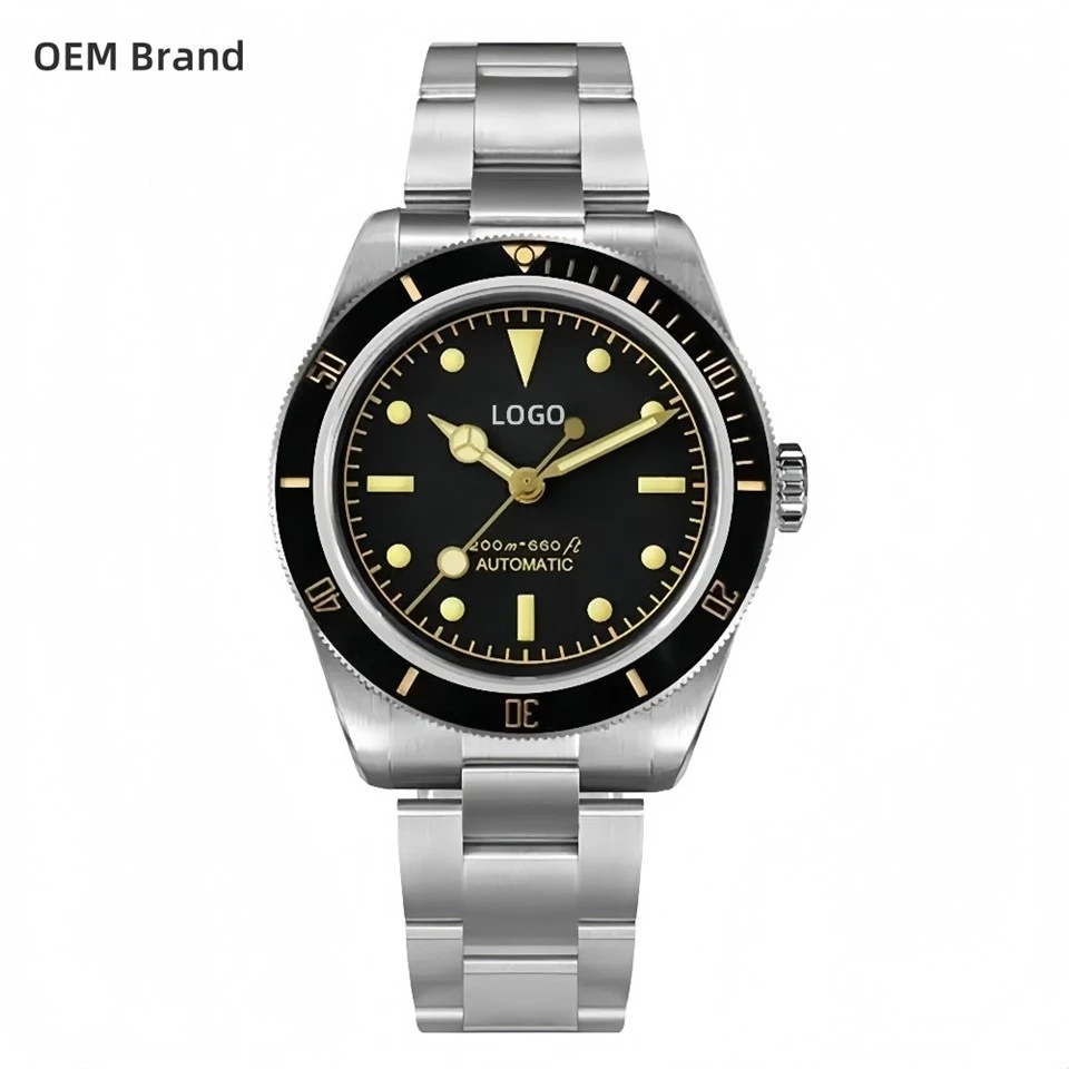 Retro Diver Automático Reloj AR SAPPHIRE Cerámico Bisel de cerámica