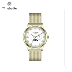Reloj de mujer en oro 24k con fase lunar
