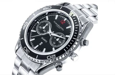 Reloj de acero inoxidable con bisel de cuarzo