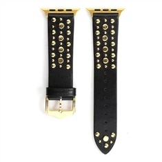 Adecuado para Apple Watch Apple Watch Rivet Correa de cuero Full Nail High Street Pulsera IWatch Gold Rivet