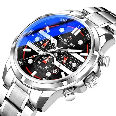 2020 nuevo Blu-ray Sports hombres reloj de moda de acero inoxidable deportes marca hombres multifunción reloj de cuarzo